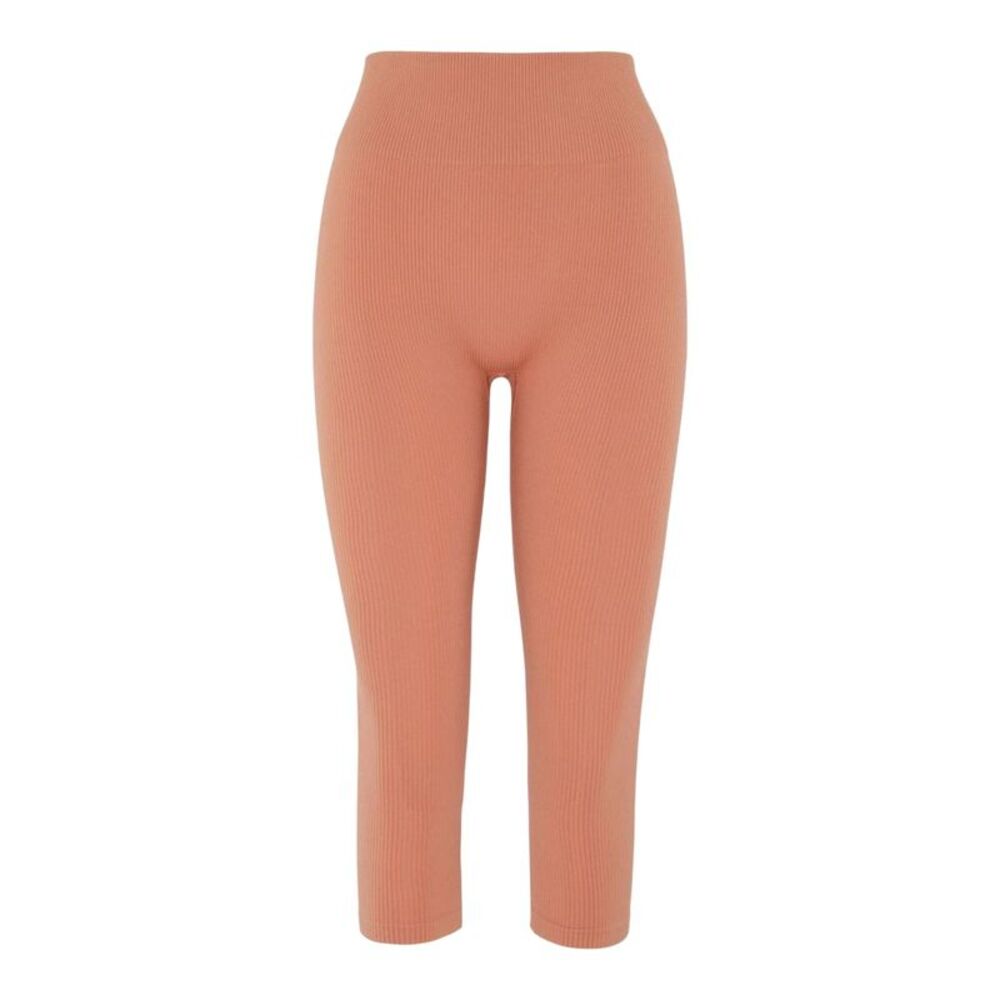 HIIT Womens/Ladies Ribbed Leggings / Orange